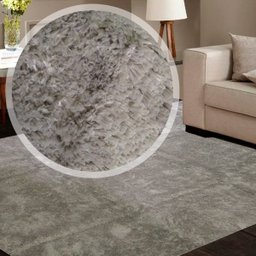 Tapete para Sala e Quarto Felpudo Cronos Casa Dona 200x250cm Cinza - 1