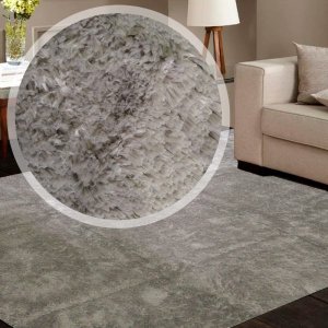 Tapete para Sala e Quarto Felpudo Cronos Casa Dona 200x250cm Cinza