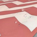 Ver imagem 2 de Tapete Chevrom Sala Quarto Antiderrapante Impermeável Moderno Rosa 100 x 140cm