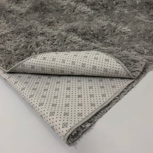 Tapete Felpudo Sala Quarto e Escritório Antiderrapante Fofo Casa Dona 200x250cm Cinza