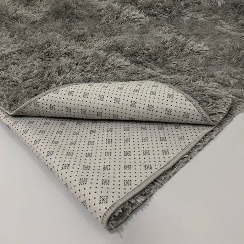 Tapete Felpudo Sala Quarto e Escritório Antiderrapante Fofo Casa Dona 200x300cm Cinza
