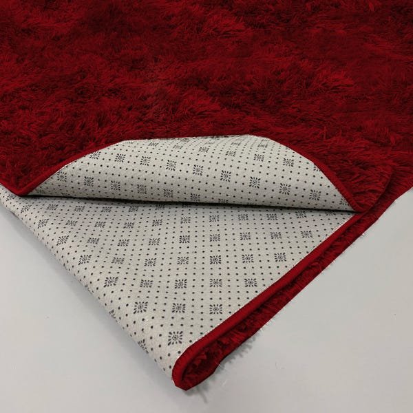 Tapete Felpudo Sala Quarto e Escritório Antiderrapante Fofo Casa Dona 150x200cm Vermelho - 1
