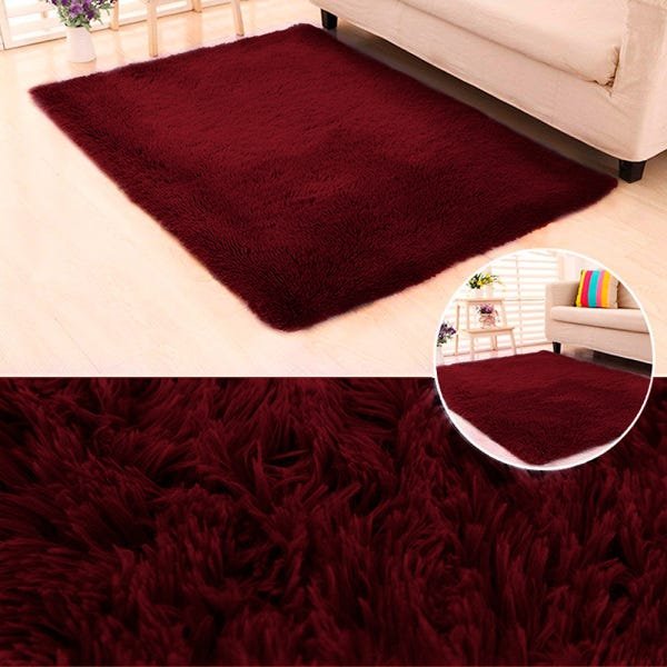 Tapete Felpudo Sala Quarto e Escritório Antiderrapante Fofo Casa Dona 150x200cm Vermelho - 2