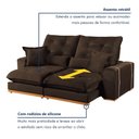 Ver imagem 6 de Sofa Retratil e Reclinavel Milano 250cm Kc Rei de Casa Veludo Marrom