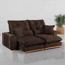 Ver imagem 2 de Sofa Retratil e Reclinavel Milano 250cm Kc Rei de Casa Veludo Marrom