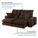 Ver imagem 7 de Sofa Retratil e Reclinavel Milano 250cm Kc Rei de Casa Veludo Marrom