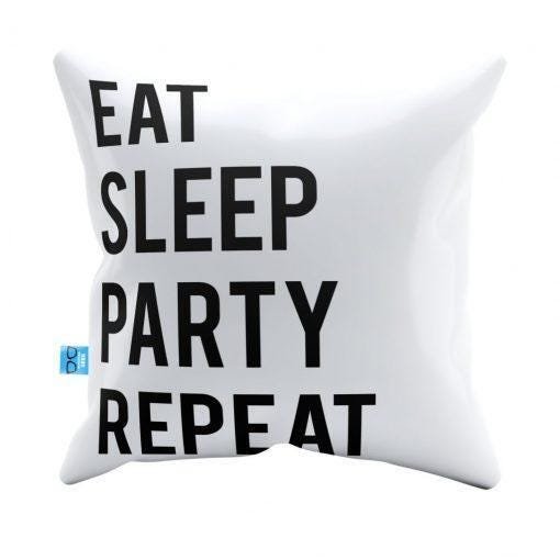 Capa de Almofada Frases Eat Party Pelúcia 40x40 AlmofadaGeek - 99 - 1