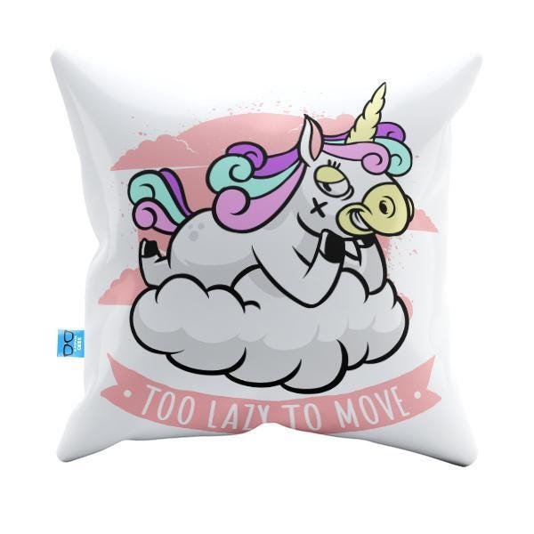 Capa de Almofada Divertida Too lazy to move Pelúcia 40x40 CAD0014 - 1