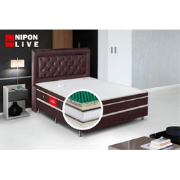Colchão King Nipon Live de Magnético Infravermelho com Massagem Infinita e Cromoterapia:marrom - 3