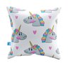 Capa de Almofada Decorativa Unicórnios coração Pelúcia 40x40 CADE0004 - 1