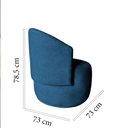 Ver imagem 6 de Kit 2 Poltronas Decorativa Beatriz Orgânica Bouclé Azul Marinho
