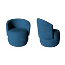 Ver imagem 1 de Kit 2 Poltronas Decorativa Beatriz Orgânica Bouclé Azul Marinho