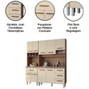 Ver imagem 4 de Kit de Cozinha 9 Portas 4 Gavetas com Nicho Vitorina Savana/Off White
