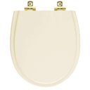 Ver imagem 1 de Assento Sanitário Soft Close Polo Marfim para Vaso Hervy com Ferragem Dourada