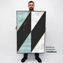 Ver imagem 2 de Quadro Decorativo em Canvas Geométrico Mármore Delux TaColado Moldura Flutuante 4,5cm Freijó 120 x 8