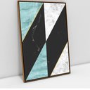 Ver imagem 1 de Quadro Decorativo em Canvas Geométrico Mármore Delux TaColado Moldura Flutuante 4,5cm Freijó 120 x 8