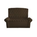 Ver imagem 1 de Kit Dubaí Cabeceira de Cama Box Casal e Recamier Baú Queen 160 Cm Suede Marrom Eli Móveis