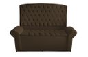Ver imagem 1 de Kit Dubaí Cabeceira de Cama Box Casal e Recamier Baú Queen 160 Cm Suede Marrom Eli Móveis