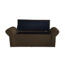 Ver imagem 3 de Kit Dubaí Cabeceira de Cama Box Casal e Recamier Baú Queen 160 Cm Suede Marrom Eli Móveis