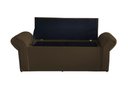 Ver imagem 3 de Kit Dubaí Cabeceira de Cama Box Casal e Recamier Baú Queen 160 Cm Suede Marrom Eli Móveis