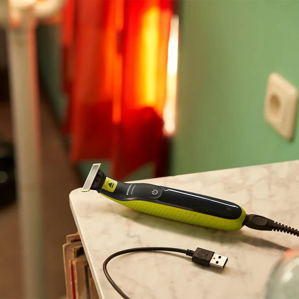 Aparador de Pelo Philips Oneblade À Prova D’água Verde Qp2724/10 - 4