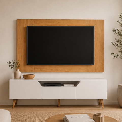 Painel com Rack Moderno 136cm TV até 55 " Byhouse