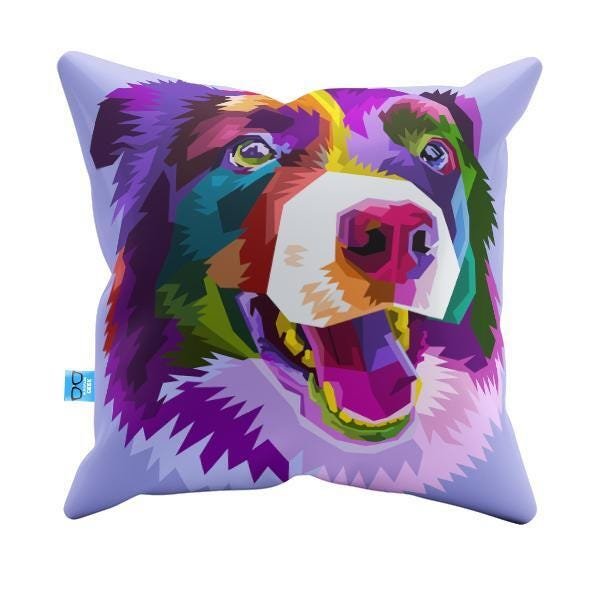 Capa de Almofada Animais Border Collie Pelúcia 40x40 CAAN0020 - 1