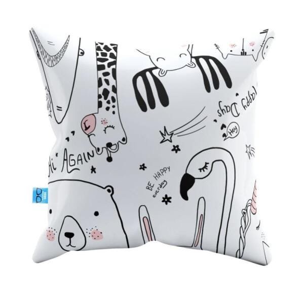 Capa de Almofada Animais Girafa Pelúcia 40x40 CAAN0023 - 1