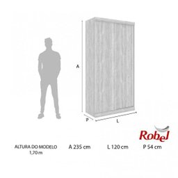 Guarda-Roupa Modulado 2 Portas 3 Gavetas 2 Cabideiros 1 Calceiro 120cm Supreme Robel - 3 Guarda-Roupa Modulado 2 Portas 3 Gavetas 2 Cabideiros 1 Calceiro 120cm Supreme Robel - 3