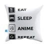Capa de Almofada Frases Eat Anime Branco Pelúcia 40x40 CAFR0036 - 1