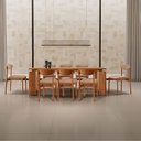 Ver imagem 1 de Sala de Jantar Mesa Nala 220cm Tampo Laminado Canto Moeda com 8 Cadeiras Noronha