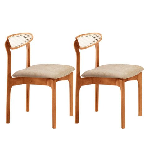 Conjunto com 2 Cadeira de Jantar Noronha Premium Moderna Mobília