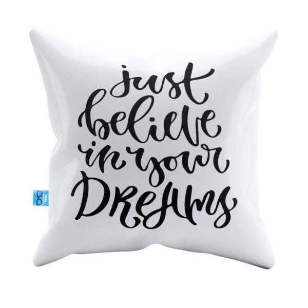 Capa de Almofada Frases Just Believe Pelúcia 40x40 CAFR0017 - 1
