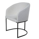 Ver imagem 4 de Kit com 2 Poltronas Mavie com Base Fixa em Aço Carbono Preto Fosco – Exclusiva Linho Aveludado Branc