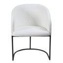 Ver imagem 2 de Kit com 2 Poltronas Mavie com Base Fixa em Aço Carbono Preto Fosco – Exclusiva Linho Aveludado Branc