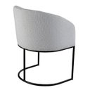 Ver imagem 3 de Kit com 2 Poltronas Mavie com Base Fixa em Aço Carbono Preto Fosco – Exclusiva Linho Aveludado Branc