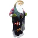 Ver imagem 2 de Boneco Natalino Papai Noel Pescador Pesca Peixe Rede de 83cm