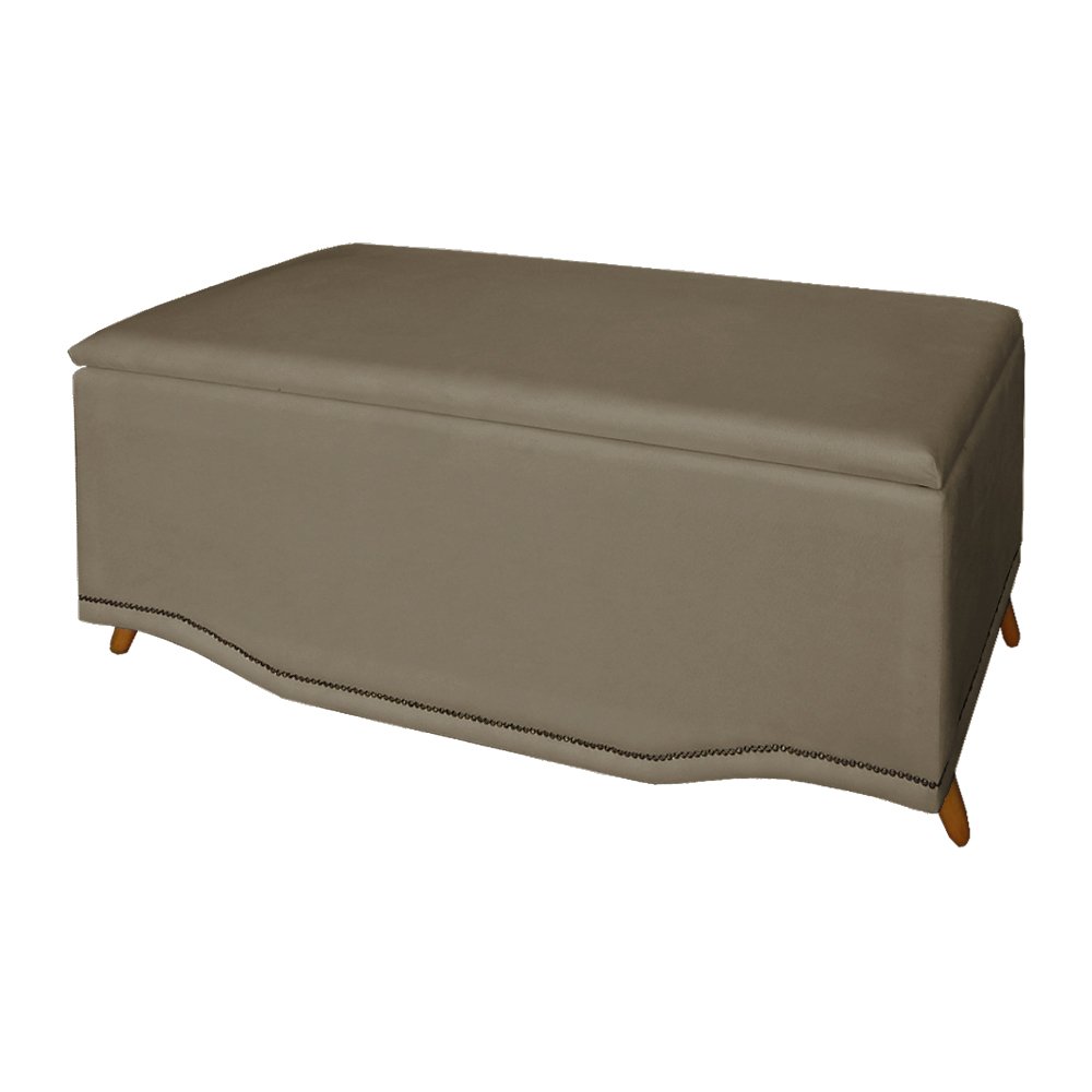 Calçadeira Recamier Baú Solteiro 90cm Greta Suede Capuccino - DS Estofados - 2