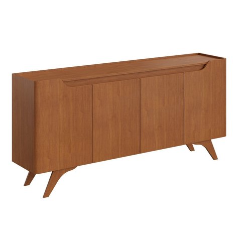 Buffet Aparador Grecia 100%MDF 4 Portas Pés em Madeira Maciça 180cm