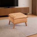Ver imagem 3 de Puff Quadrado Acquablock Pillow Estofado Sala Pé Madeira Terra Cotta