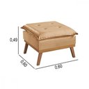 Ver imagem 2 de Puff Quadrado Acquablock Pillow Estofado Sala Pé Madeira Terra Cotta