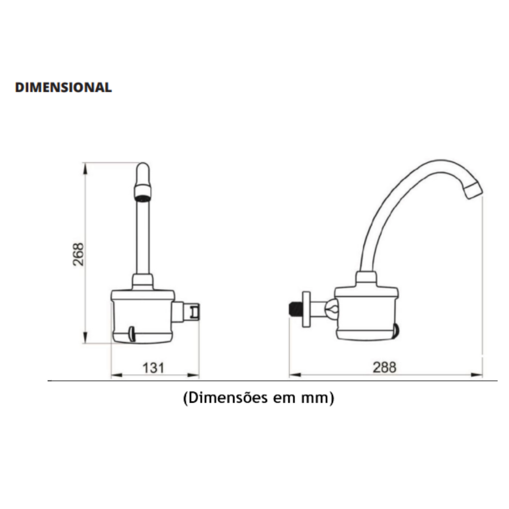 Torneira Elétrica Plus para Cozinha de Parede Bica Alta 4 Temperaturas Branca e Cromado 5500w / 220v - 2