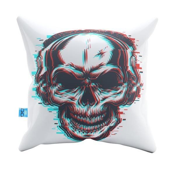 Almofada Decorativa Caveira Pelúcia 40x40 ADE0043 - 1