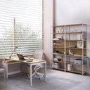 Ver imagem 2 de Conjunto Escritorio 3 Pecas Office 25910 Nogal Sevilha Branco Artesano Nogal Sevilha Branco