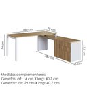 Ver imagem 3 de Conjunto Escritorio 3 Pecas Office 25910 Nogal Sevilha Branco Artesano Nogal Sevilha Branco