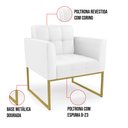 Ver imagem 6 de Kit 1 Sofá Namoradeira e 1 Poltrona Elisa Corino Base Metálica Industrial Dourado - D'Rossi Branco