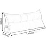 Almofada de Apoio para Cabeceira 140cm Casal Bege - 2