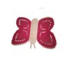 Tapete Infantil Borboleta Crochê Quarto Branco Vermelho 50x45 - 1