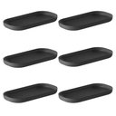 Ver imagem 1 de Kit 6 Bandejas Bancada de Banheiro 16x8cm Preta Dual ou Suporte Organizador de Utensílios Lavabo