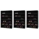 Ver imagem 1 de Kit 03 Armários Multiuso Sapateira Laís 5 Prateleiras Preto - Desk Design